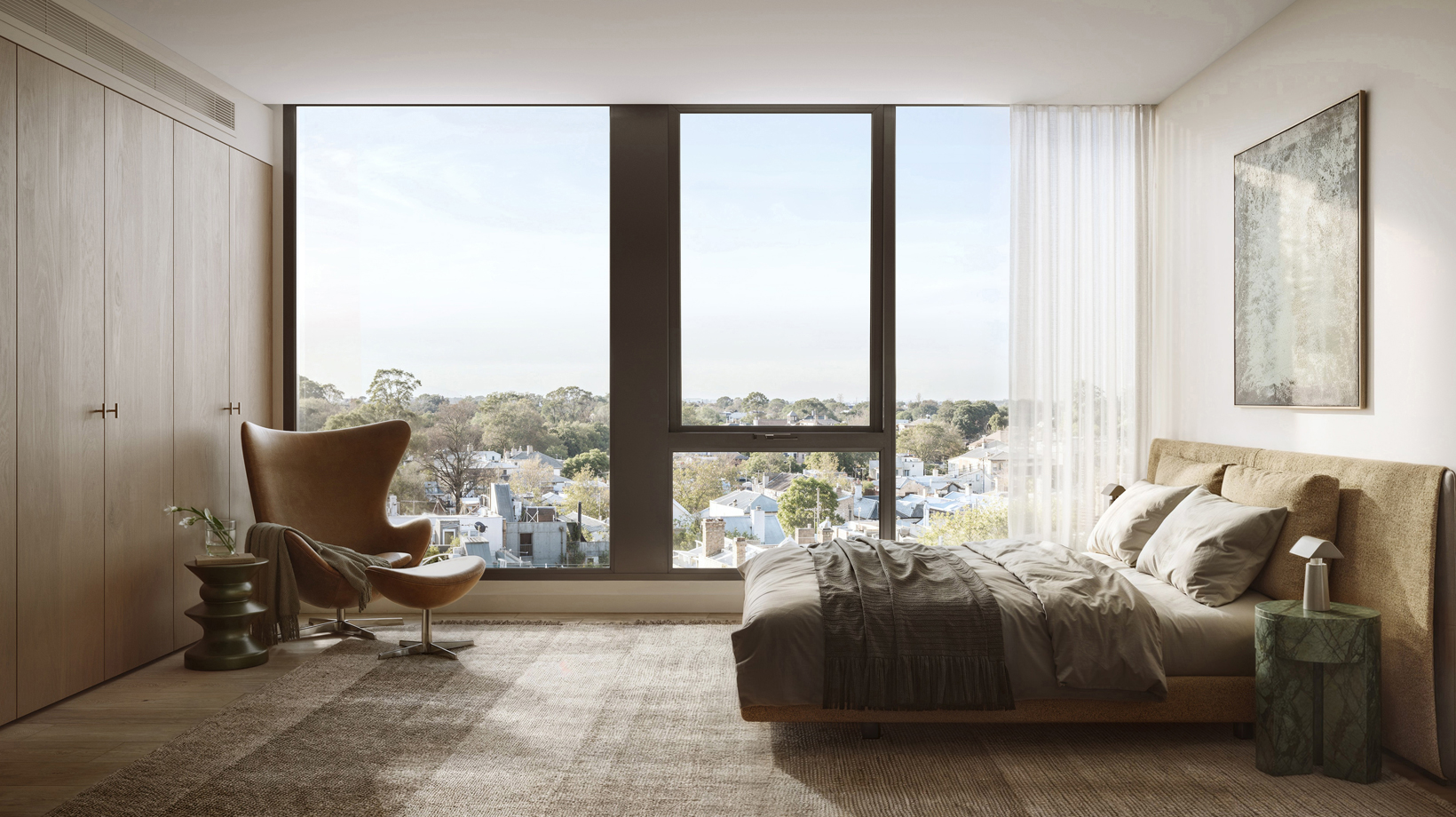 33 Queens Pde, Clifton Hill, Artist Impression, Master Bedroom