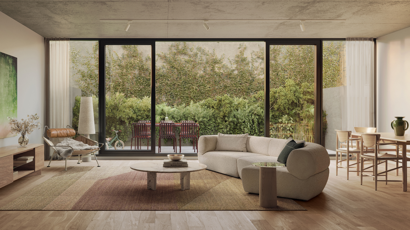 33 Queens Pde, Artist Impression, Townhouse, Living