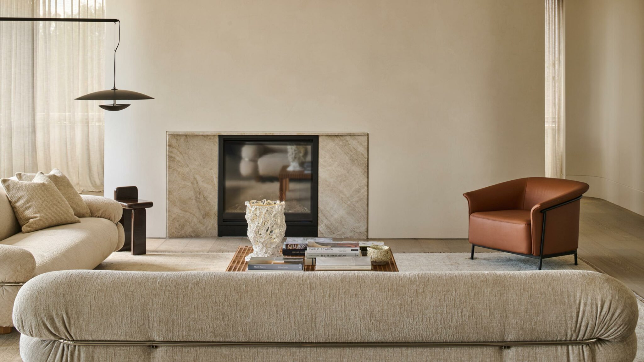 Como Toorak Sub Penthouse Living and Fireplace