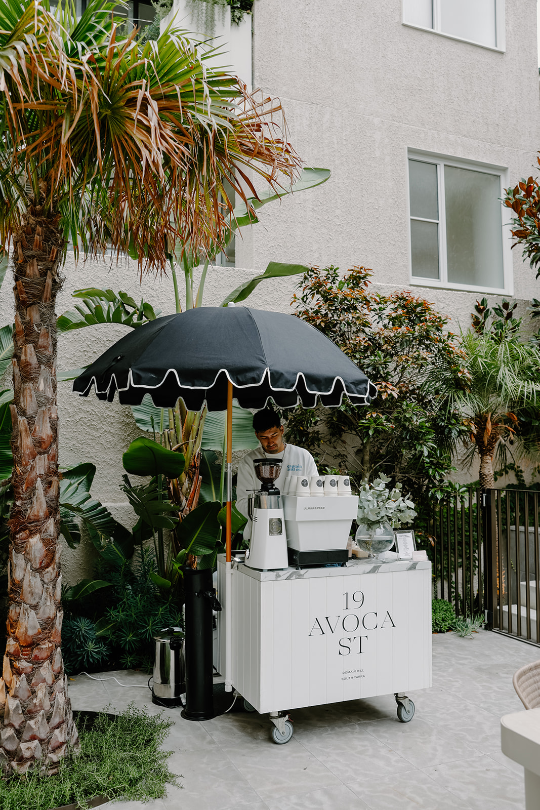 Captain and co coffee carts set up at Avoca House, South Yarra for Open Day Event