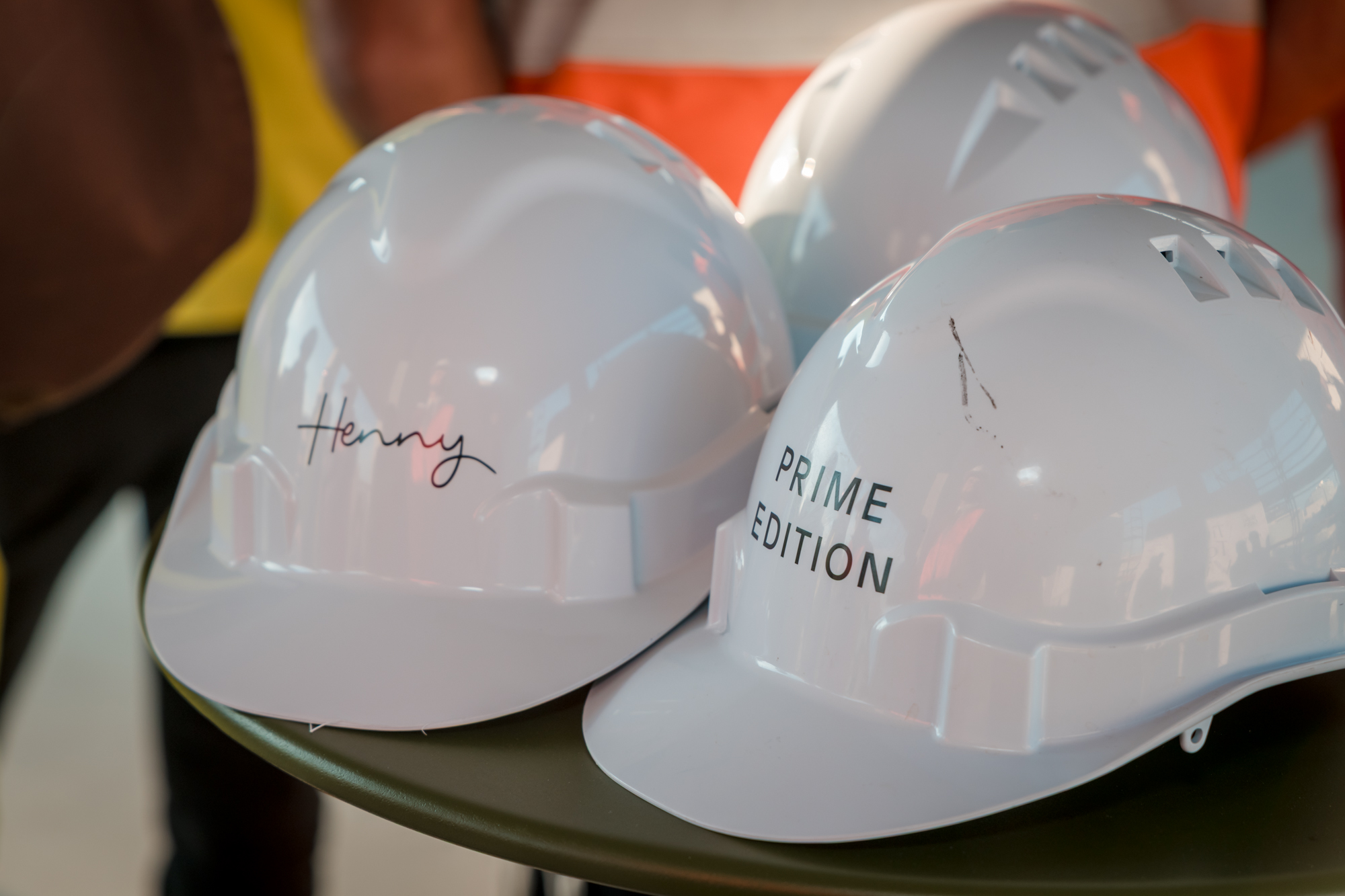 Tintern Toorak Village Topping Out Event, Construction Hats with Prime Edition and Henny Branding