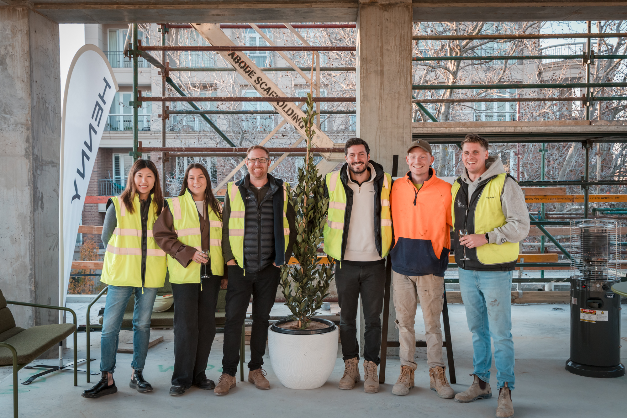 Tintern Toorak Village Topping Out Event, Henny Project Team